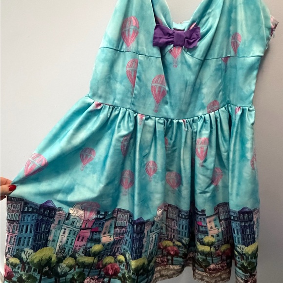 Lindy Bop Dresses & Skirts - Lindy Bop Turquoise Dress with Balloon Motif